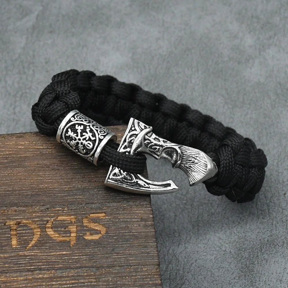 Bracelets de perles de la Trinité avec runes vikings nordiques pour hommes, marteau Mjolnir, paracorde, hache slave Perun, bracelet amulette, bijoux faits à la main pour hommes