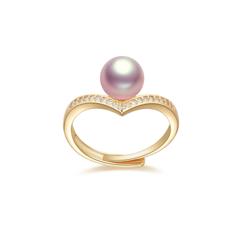 OXTAO 7-7.5 Freshwater Pearl Starfish Ring Adjustable 14K Gold Package Classic Wedding  Ring Women'S Wedding Jewelry Gift Daily