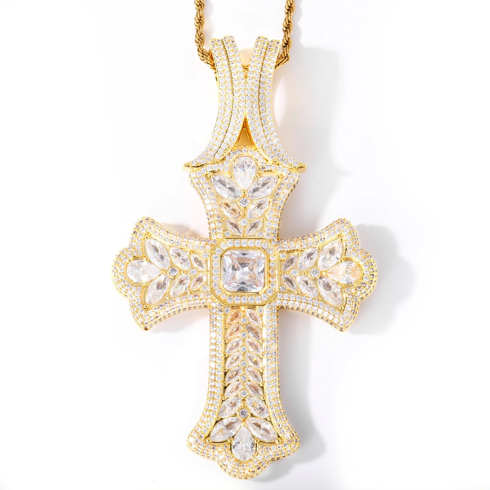 TUHE Unisex High Quality Classic Cross Pendant Mossanite Sterling Silver 925 Pendants For Men Women Hip Hop Jewelry