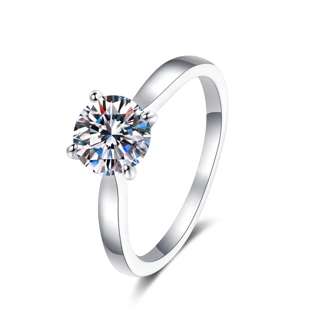 KNOBSPIN D VVS1 Moissanite Rings for Women Man 4 Prong Solitiare Engagement Wedding Diamond Ring with GRA Certified s925 Sliver