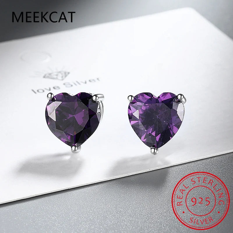 1CT 2CT 4CT Heart Cut Moissanite Stud Earrings for Women Luxury Quality Lab Diamond S925 Sterling Silver Bride Jewelry Brincos