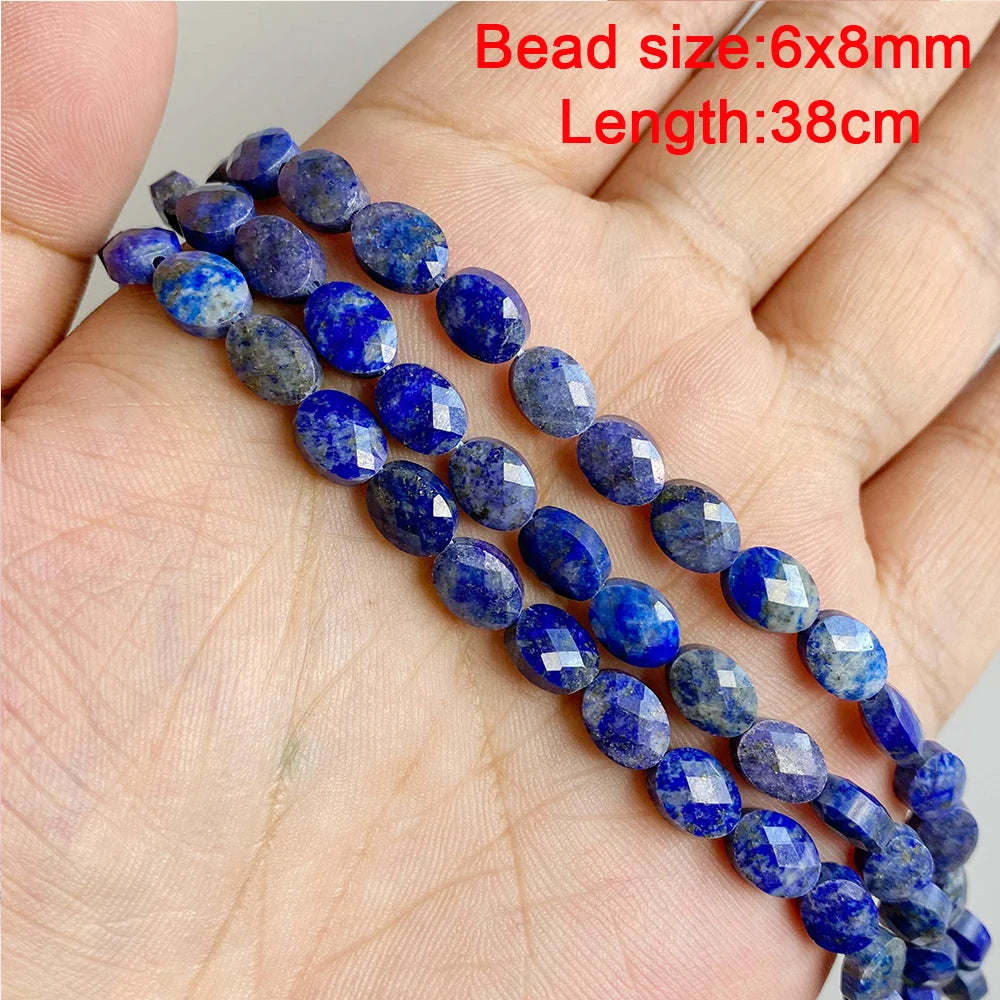 45 Styles Natural Lapis Lazuli Beads Blue Round Rondelle Faceted Loose Spacer Stone Bead For Jewelry Making Accessories Supplies