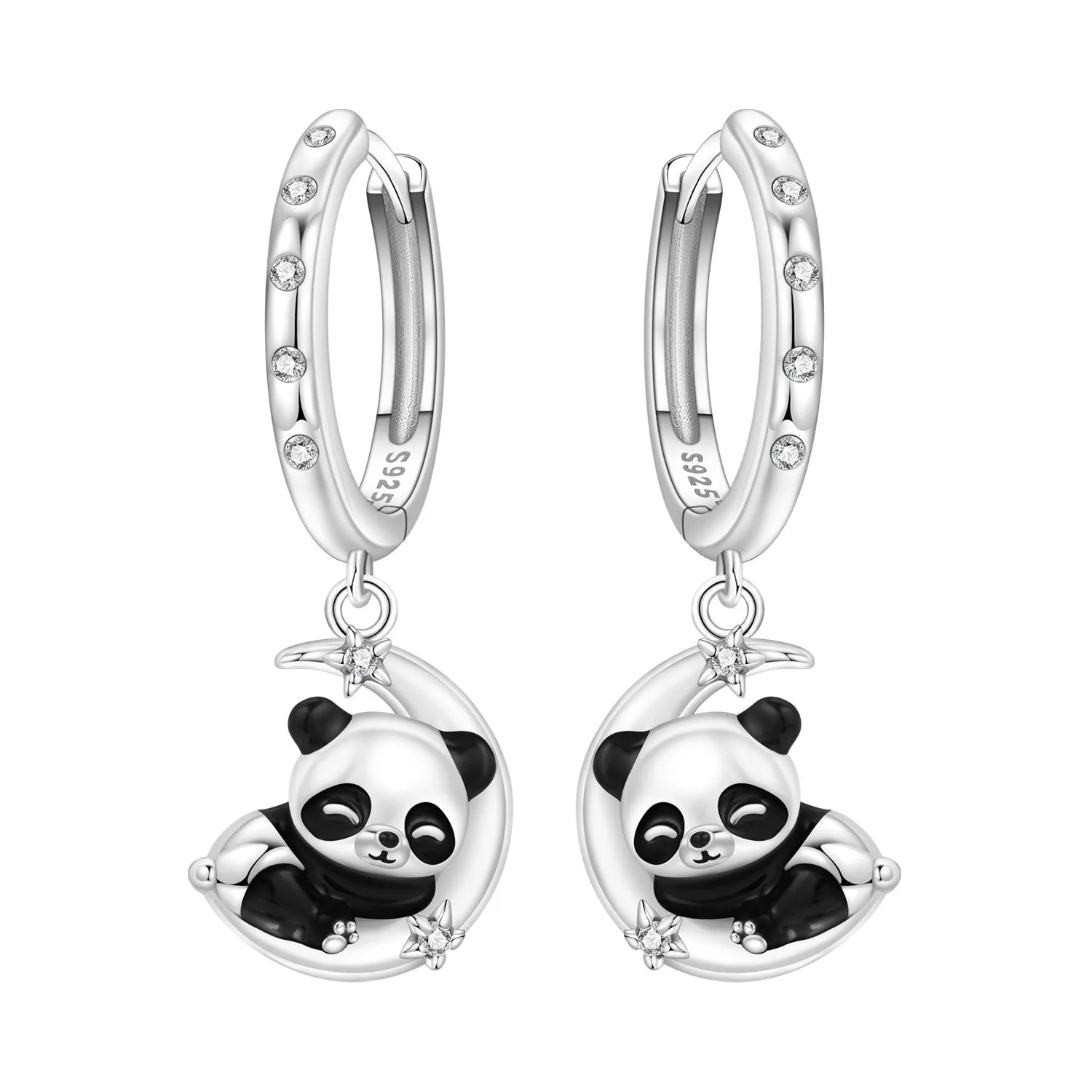 PANPOKI 925 Sterling Silver Pink Heart Balloon Dog Drop Earrings Women Earrings Birthday Party Fashion Jewelry Original Gifts