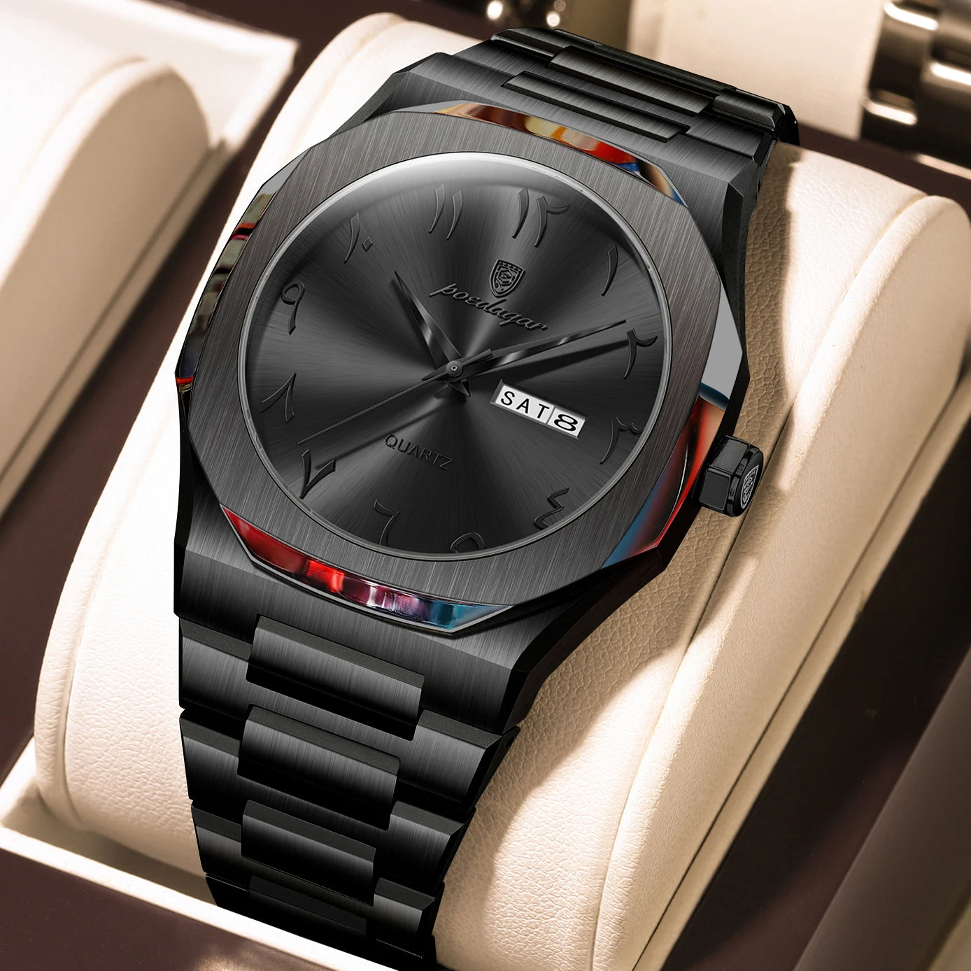 POEDAGAR Military Watch For Men Waterproof Luxury Week Calendar Man Wristwatch Quartz Stainless Steel Fashion Men's Watches Male - Madeinsea©