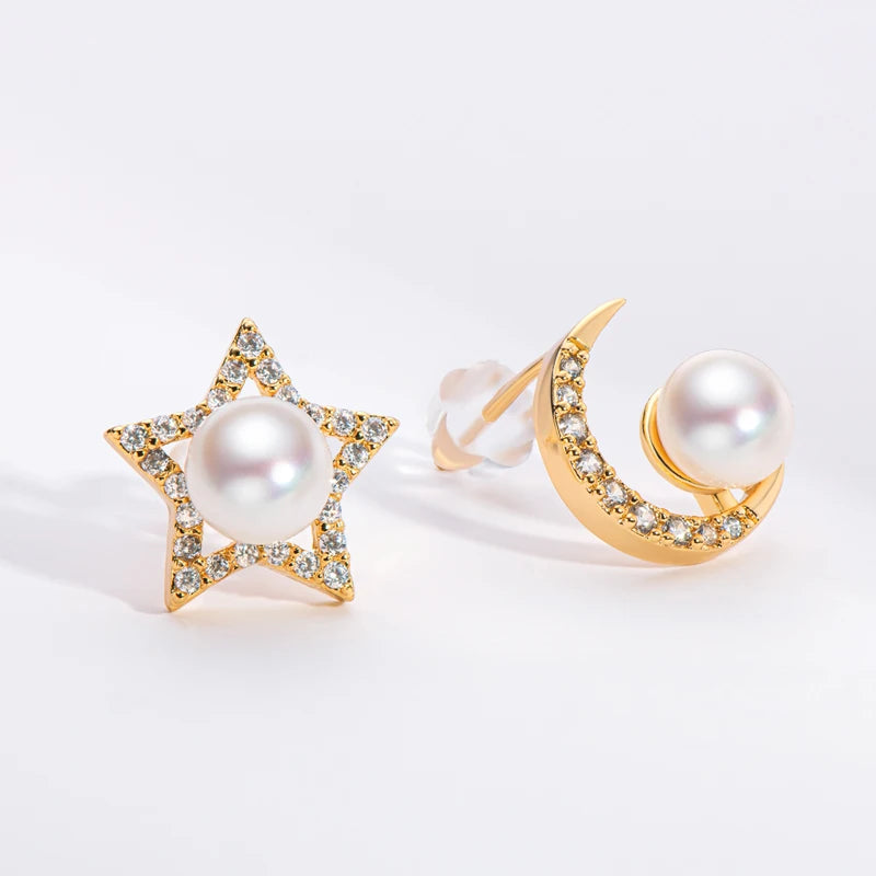 OXTAO 14K Gold Filled 6-6.5mm Natural Cultured Freshwater Pearl Earrings for Women Quality Stud Pearl Earrings Gifts Anniversary