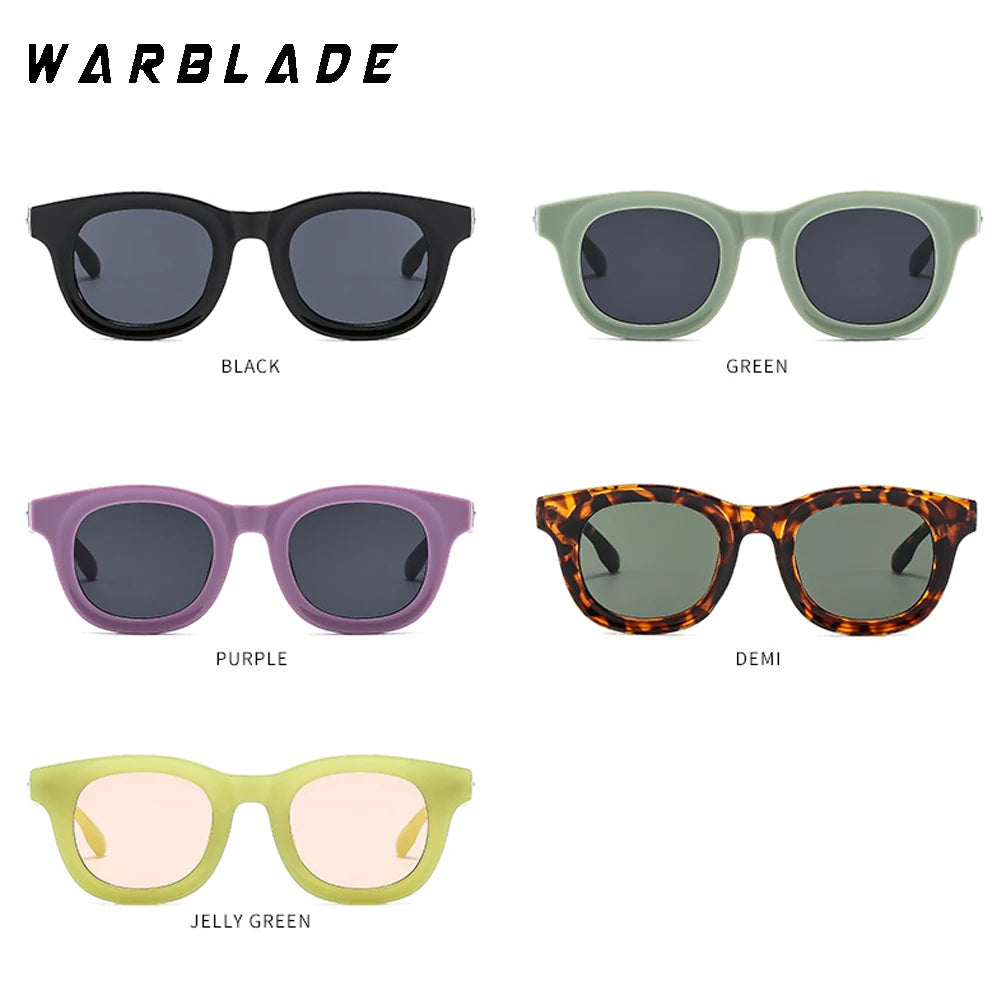 Luxury Brand Design Fashion Small Round Sunglasses Women Retro Jelly Frame Ocean Lens Shades UV400 Men Rivets Punk Sun Glasses