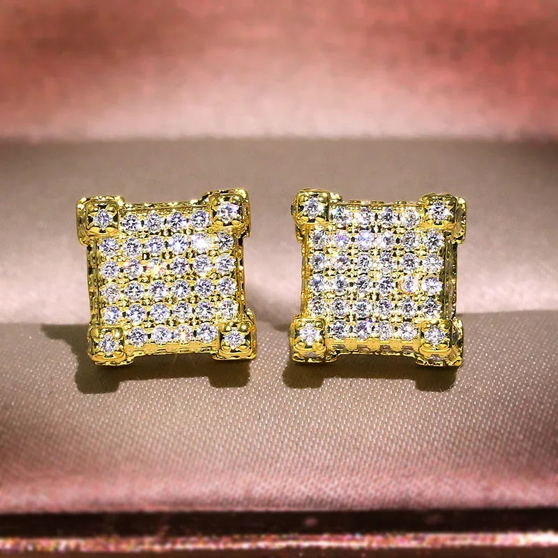 Sterling Silver 925 Small Earrings Fashionable Fresh and Exquisite Heart Shaped Crystal Zircon Earrings High-end Jewelry