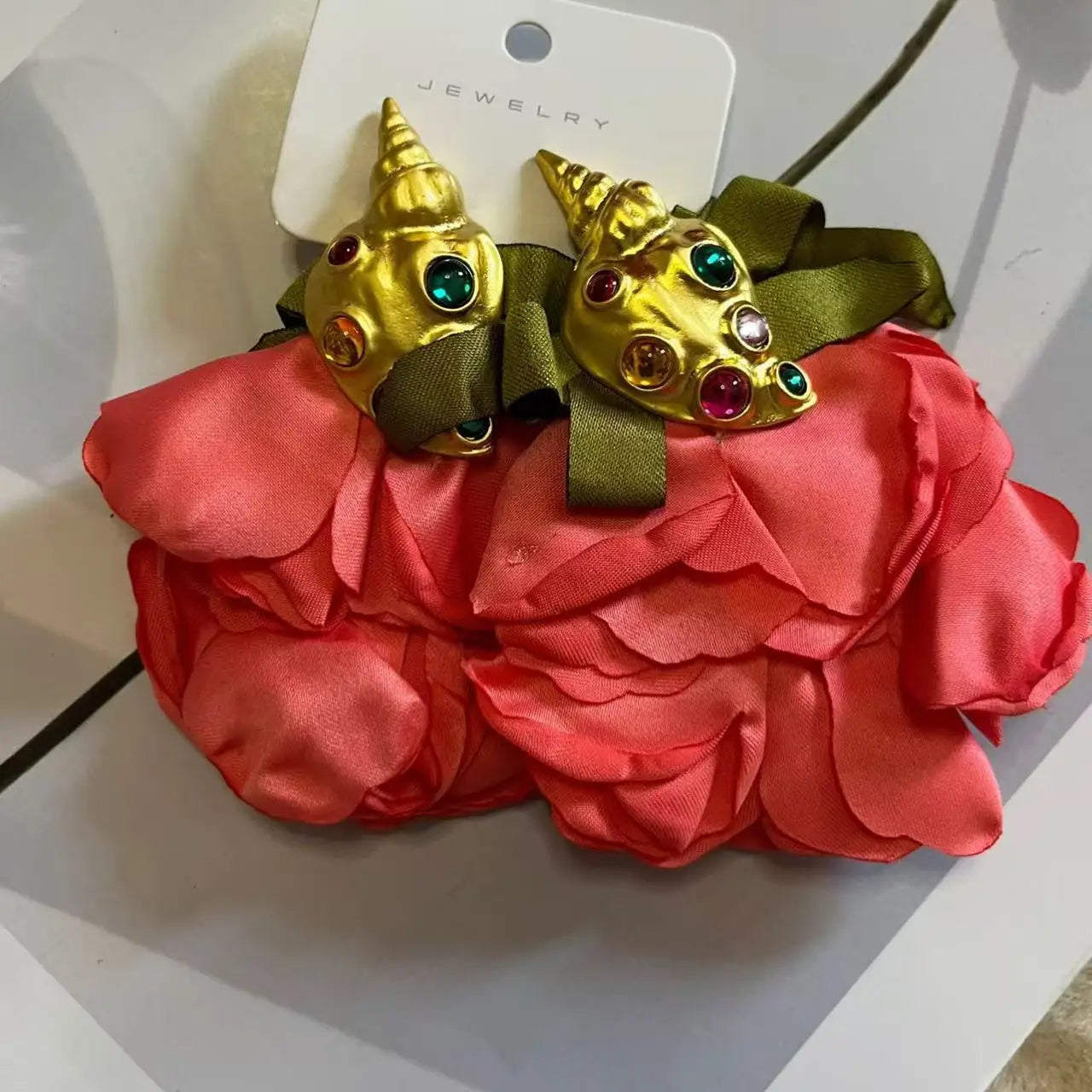 ZAA Personalized Trendy Resin Flower Water Drop Long Earrings