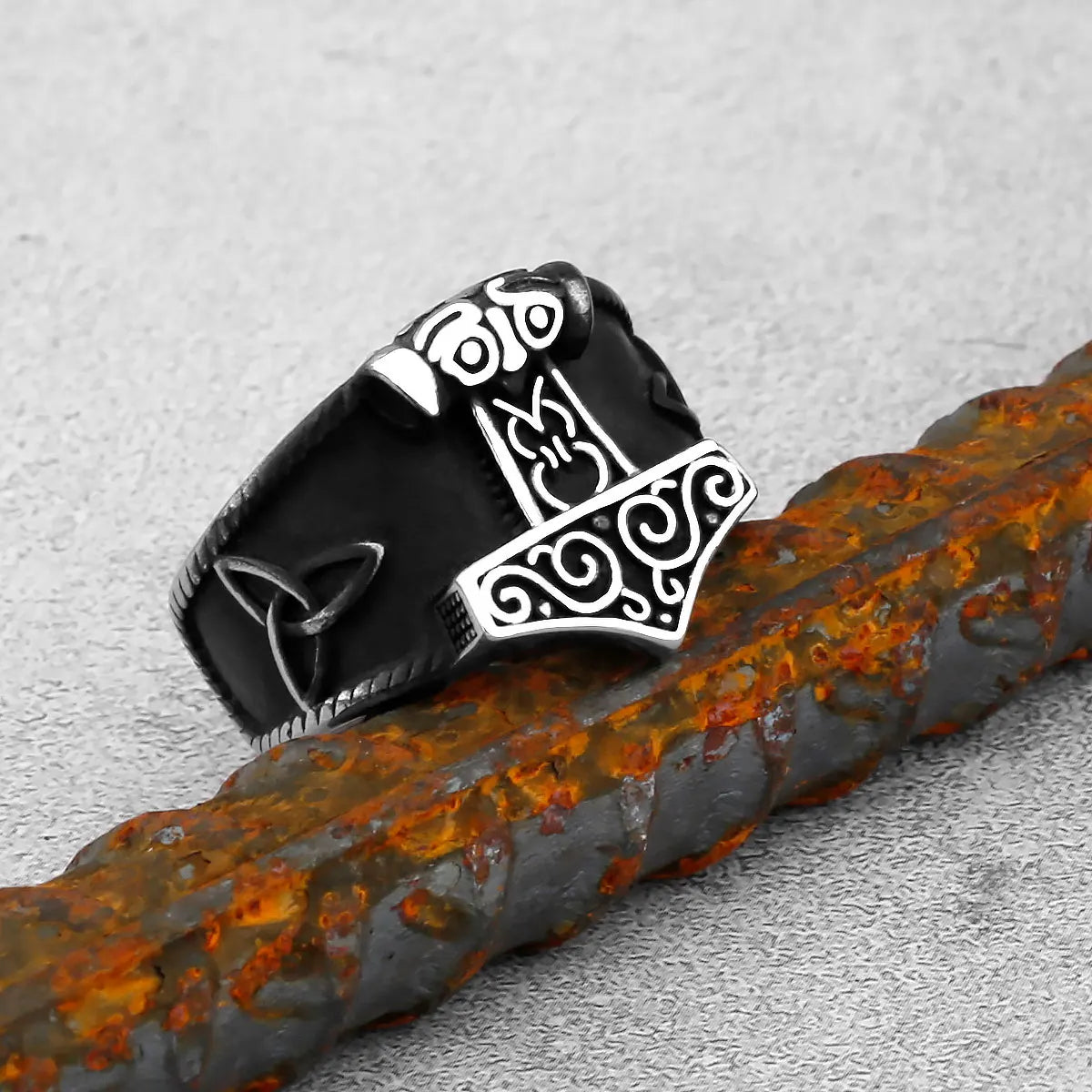 Stainless Steel Thor's Hammer Viking Ring - Madeinsea©