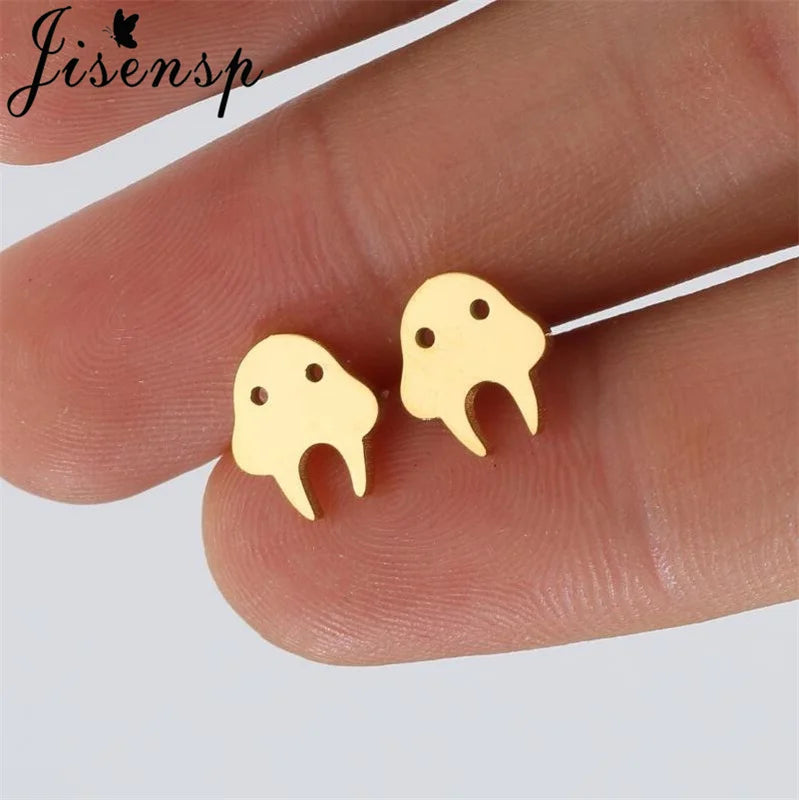 Jisensp Cute Bunny Rabbit Carrot Earrings Animal Stainless Steel Women Earrings Korean Fashion Jewelry for Girlfriend Gift