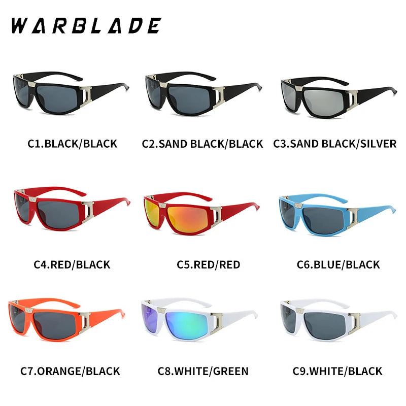 2025 New Men's Y2K Punk Rectangle Sunglasses Outdoor Cycling Sports Sun Glasses Women Vintage Shades Trendy Goggle Eyewear 2000S