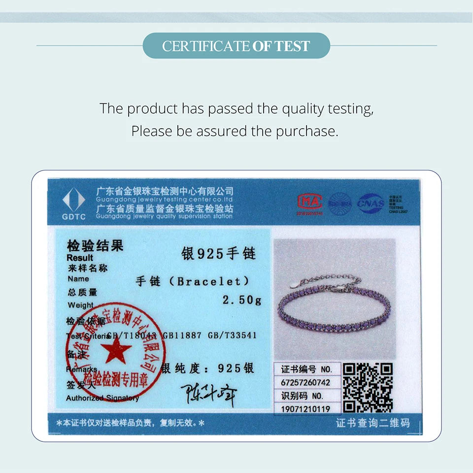 Bamoer 925 Sterling Silver Handmade Knot Beads Chain Bracelet Purple Cotton Cord Bracelet for Women Teens Healing Party Gift