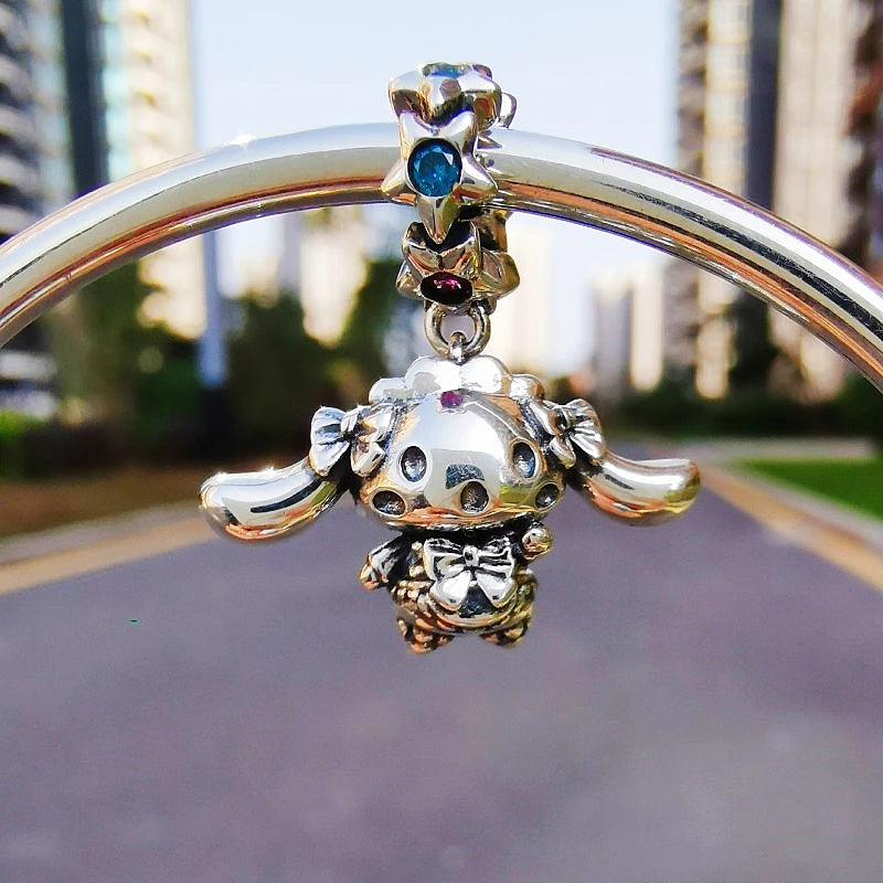 2025 New Miniso Disney Sanrio Beads 925 Silver Stitch Hello Kitty Kuromi Charm Fit Original Bracelet Women DIY Pendant Jewelry