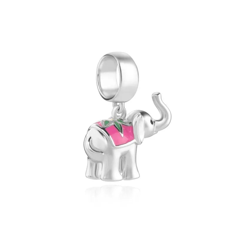 Europe NEW 925 Sterling Silver Spring Flower Bee Charm cute cow duck cat snake dog Bead Fit Original Bracelet Jewelry For Gift