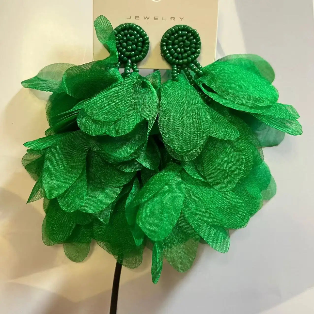 ZAA Personalized Trendy Resin Flower Water Drop Long Earrings