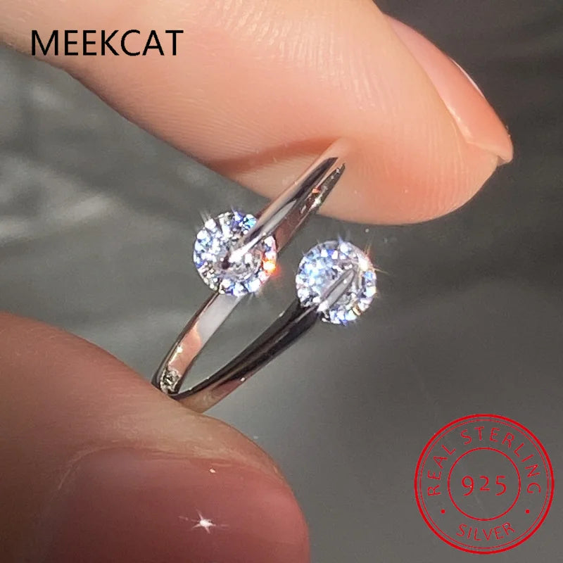 Real Brilliant Moissanite Ring Original 925 Sterling Silver Engagement Wedding Rings for Women Luxury Quality Jewelry