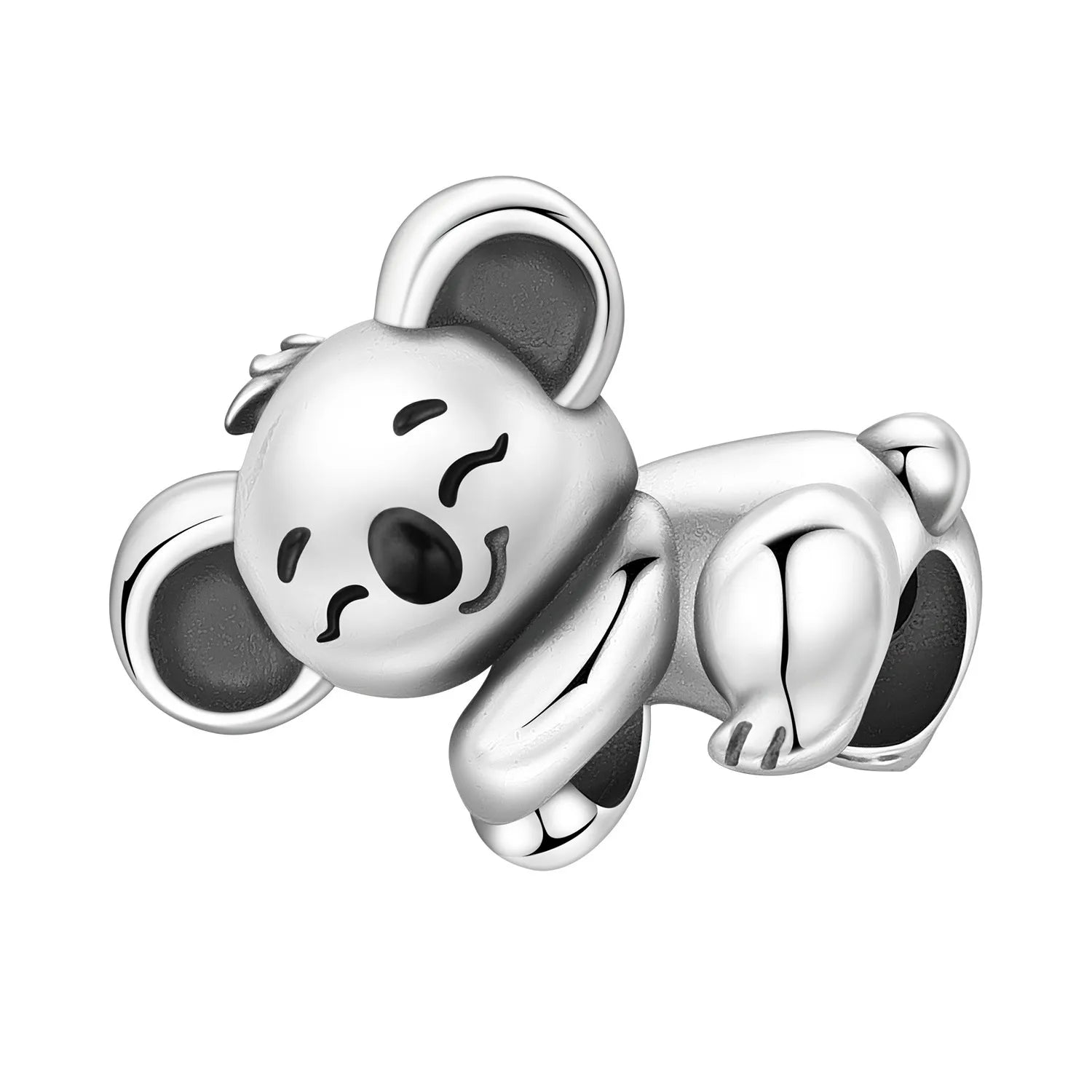 PANPOKI 925 Sterling Silver Cute Koala Animal Pendant Beads Original Pendants Bracelet Charm Jewelry Party DIY Trendy Gifts