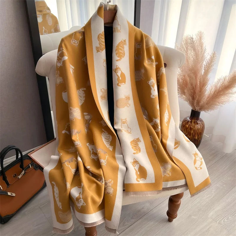 Cashmere Scarf for Women Thick Warm Winter Blanket Brand Female Luxury Quality Shawl Wrap Bufanda 2024 Poncho Echarpe Pashmina - Madeinsea©
