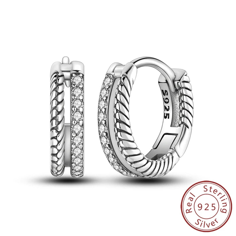 Hoop Earring 2024 New 925 Sterling Silver Earring Women Drop Earring For Wedding Engagement Birthday Party Fashion Jewelry Gift