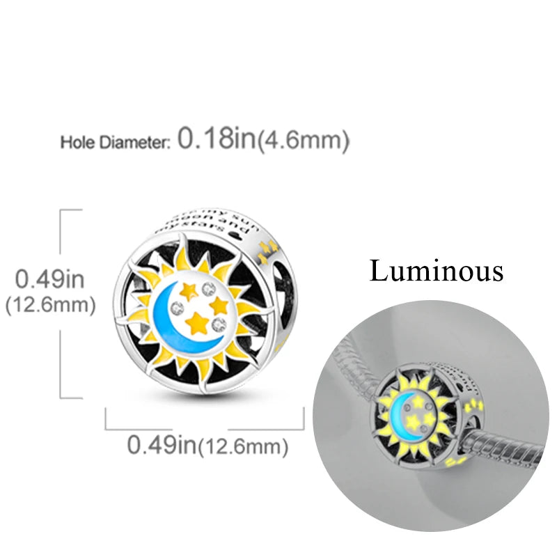 2024 neue 925 Sterling Silber Charms Glühwürmchen Sterne Glühende Leuchtende Charme Perlen für Original Anhänger Armbänder DIY Schmuck Geschenk