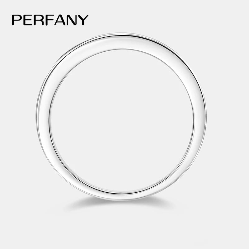 PERFANY 0.27CT Moissanite Ring for Women S925 Pure Silver Plated 18K White Gold Nine Stone Laboratory Diamond Wedding Jewelry