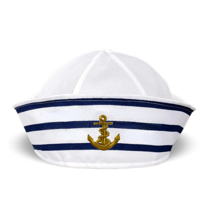 Adult Yacht Military Hats Boat Skipper Ship Sailor Captain Costume Hat Adjustable Cap Navy Marine Admiral For Men Women