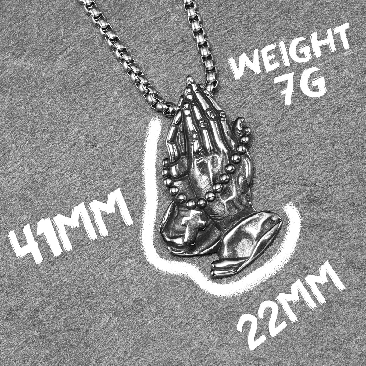 Retro Prayer Pendants Cross Pray Necklace 316L Stainless Steel Men Women Chain Rock Rap for Male Jewelry Xmas Gift Wholesale