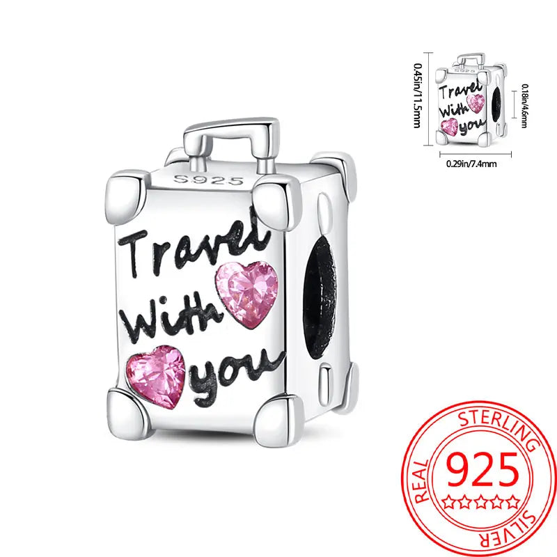 925 Sterling Silver Paris Tower Aircraft Travel Charm Pendant Beads Fit Charm Original Bracelet for Women Jewelry Making