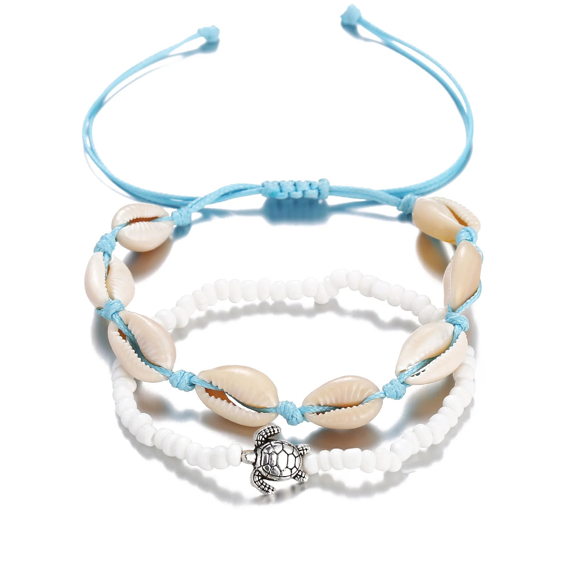 Sommer Ozean Strand Fußkettchen Böhmische Retro Shell Schildkröte Perlen Handgemachte Fußkettchen &amp; Armband 2024 Neue Bein Schmuck Geschenk