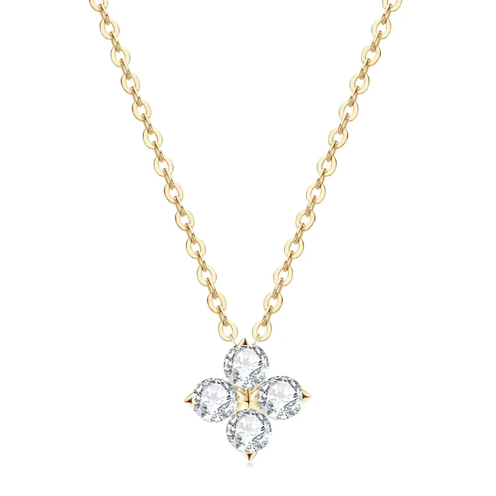 Serenity 3mm D Moissanite Necklace For Women Gift Sparkling Lab Diamond Pendant Necklace S925 Sterling Silver Jewelry Plated 18K - Madeinsea©