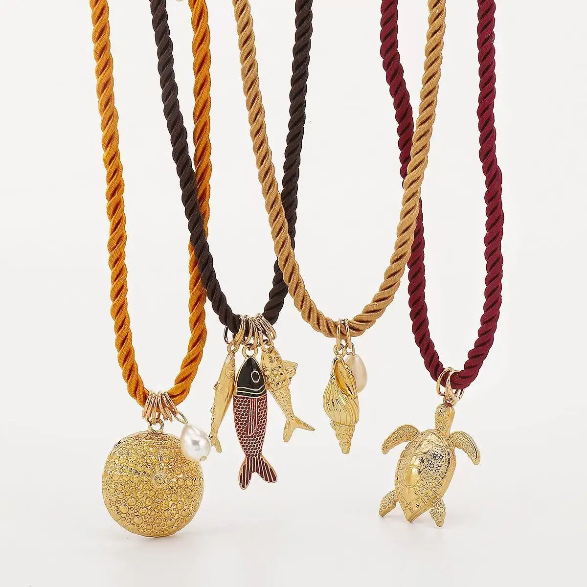 ZAA Personalized Ocean Style Hand Woven Colorful Rope Necklace