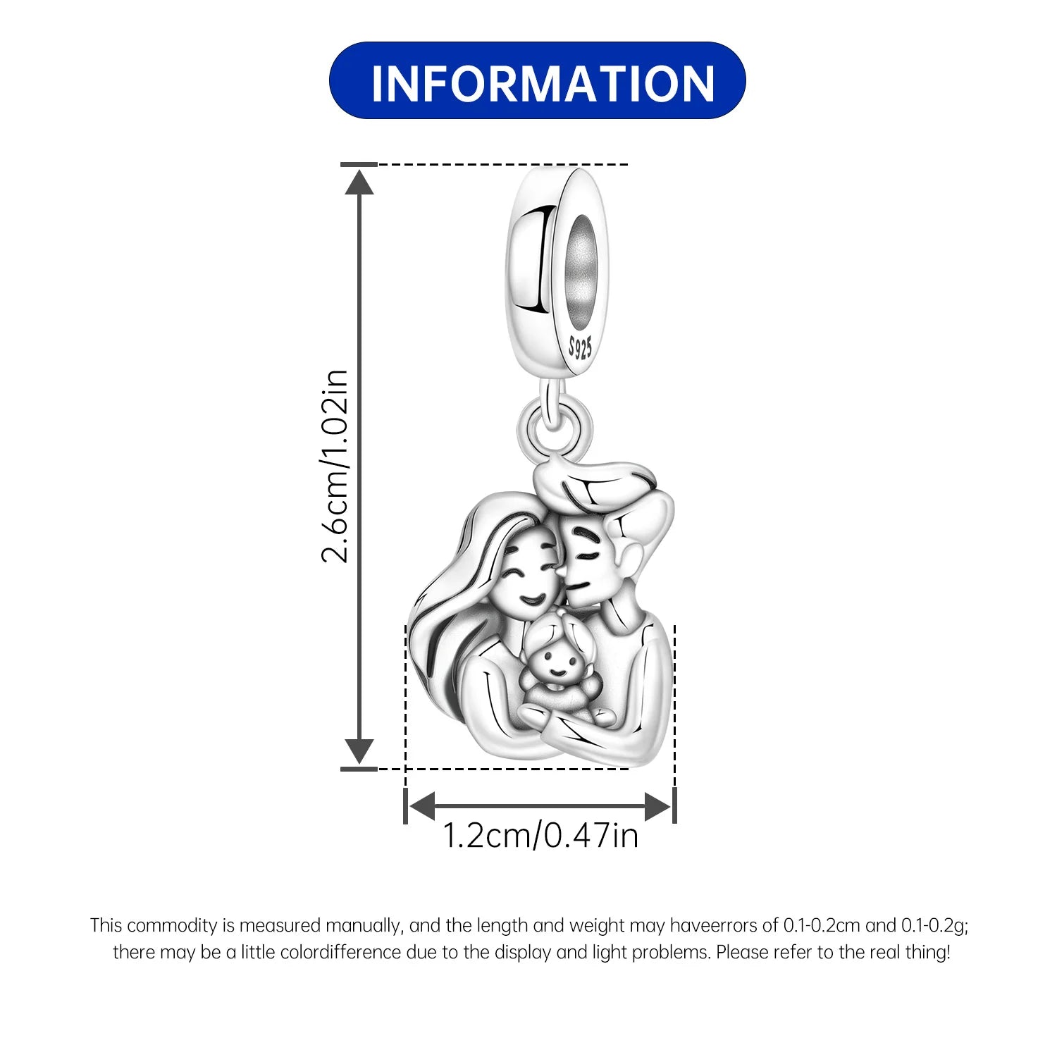 PANPOKI 925 Sterling Silver Couple And Family Beads Original Pendants Bracelet Charm Jewelry Party DIY Trendy Gifts