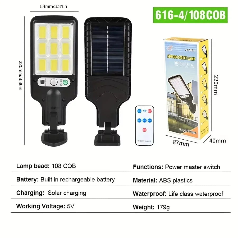 Solar Lights Outdoor With 3 Mode Waterproof Motion Sensor Security Lighting Wall COB Street Lamp for Garden Patio Garage Light
