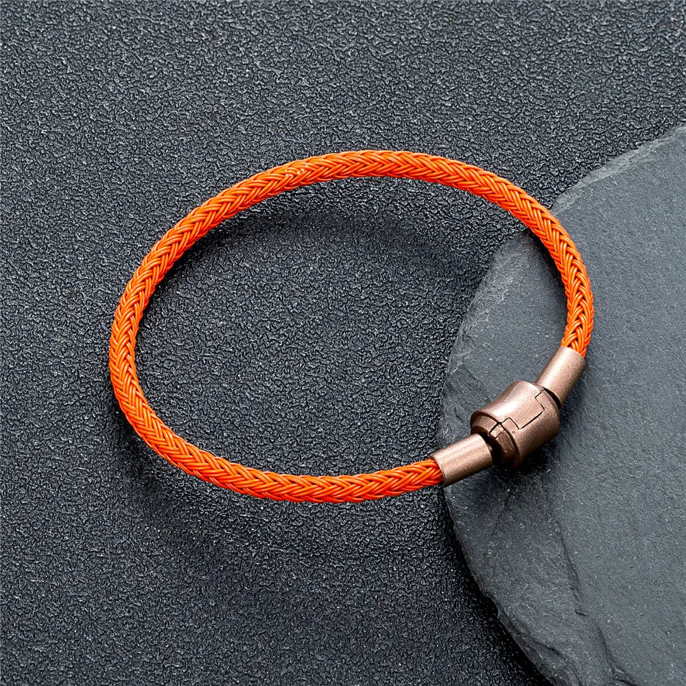 MKENDN DIY Simple Style Men Women Jewelry Non-fading Steel Wire Rope Bracelet Classic Cuff Charm Bracelet for Male Female Gifts
