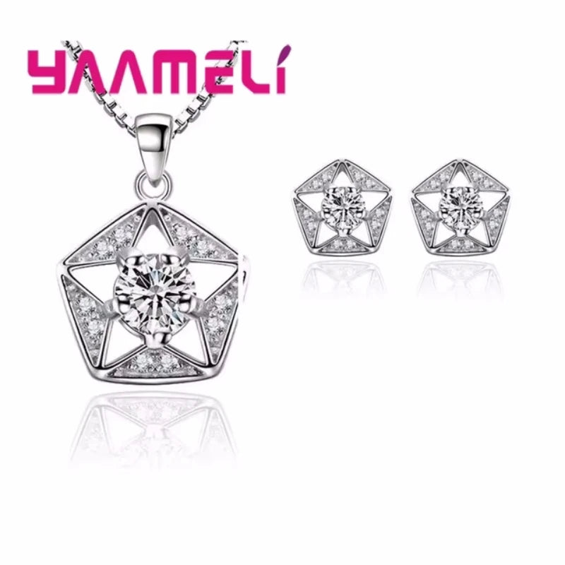 925 silber Neue Ankunft Vielfältigen Pfirsich Herz Form Mode Hochzeit Engagement Geschenk Halskette Ohrringe Schmuck Sets