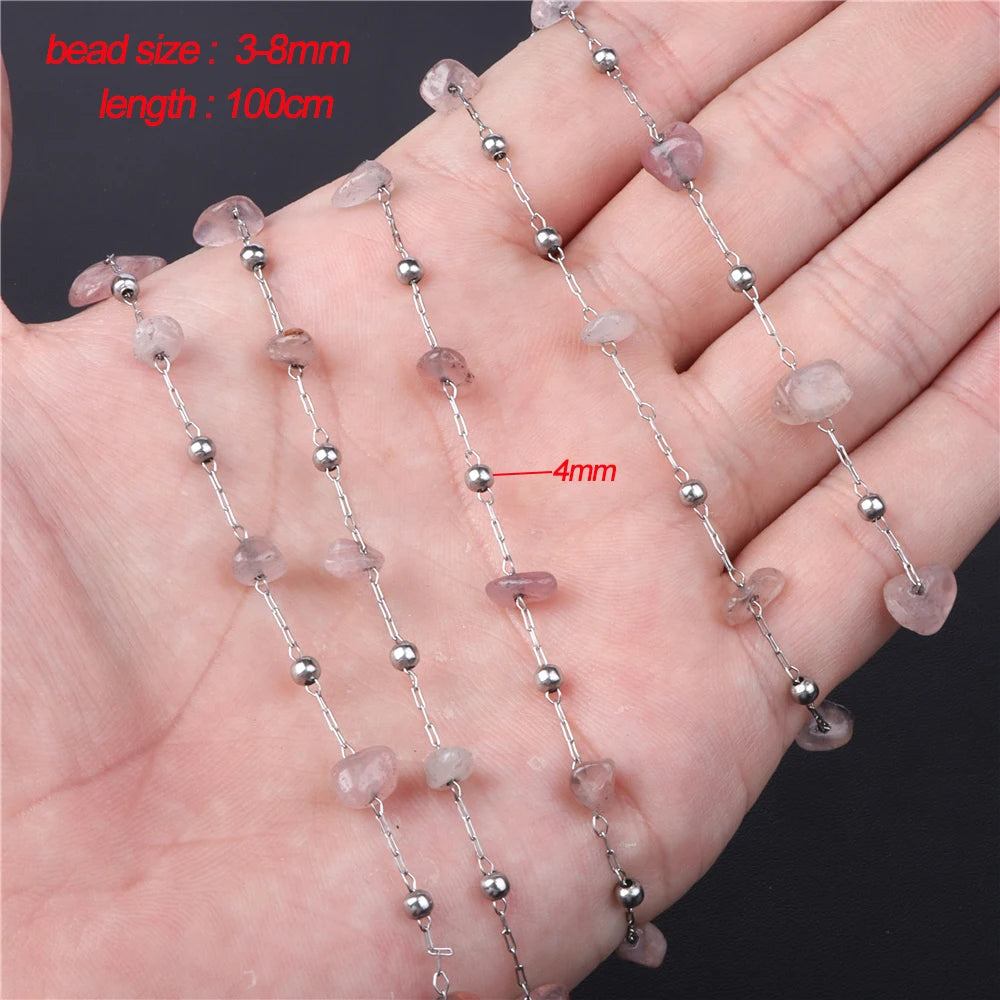 45 Style Natural Rose Quartz Bead Round Tube Crystal Loose Beads For Jewelry Making Handmade Diy Bracelet Necklace Accessories