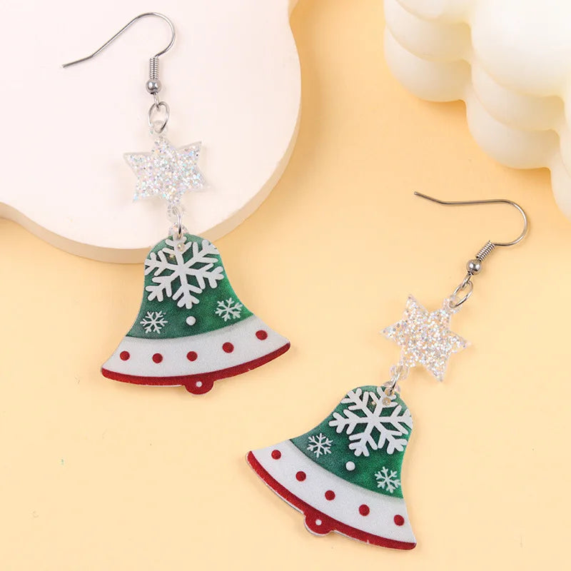 Creative Santa Claus Snowman Embrace Earrings for Women Wear Scarf Snowman Snowflake Pant Shape Pendant Earring Christmas Gifts