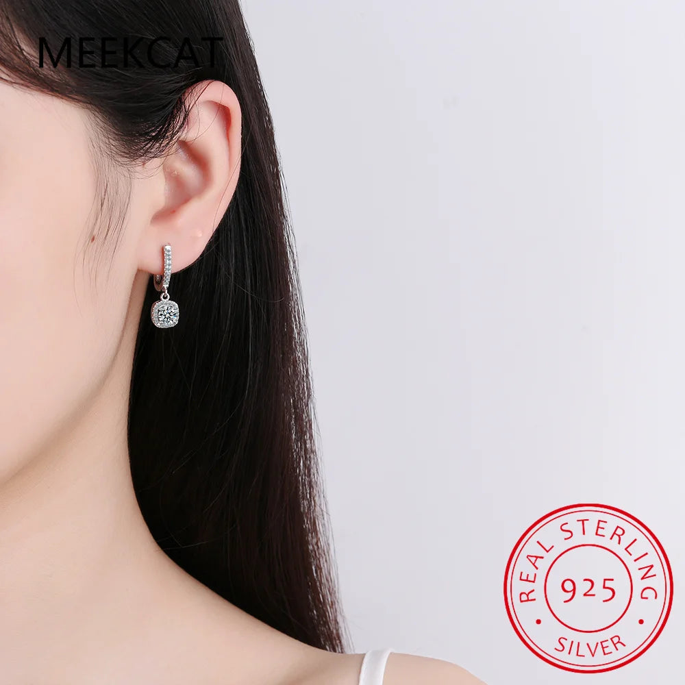 D Color Moissanite Earring 925 Sterling Sliver Plated with White Gold Earring for Women Wedding Engagement Fine Jewelry