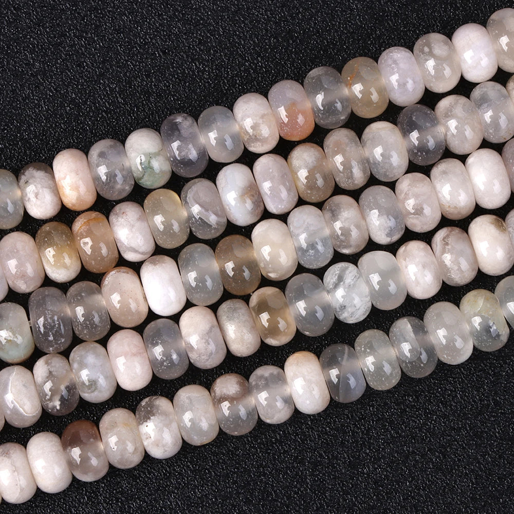 New Arrival Natural Sakura Agates Stone Bead Cherry Blossom Agat Rondelle Tube Loose Spacer Beads For Jewelry Making Accessories