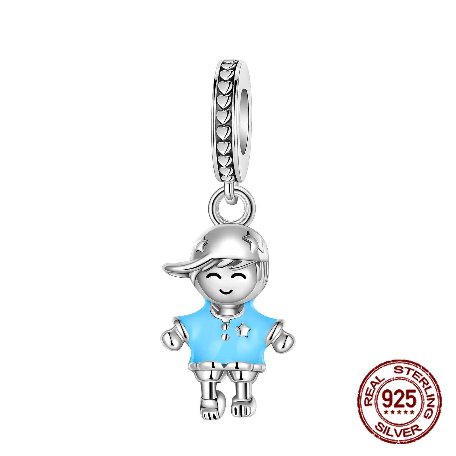 Breloque en argent sterling 925 représentant la lune, l'étoile, l'avion, l'espace, série bleue, compatible avec les bracelets Pandora originaux, bijoux à offrir