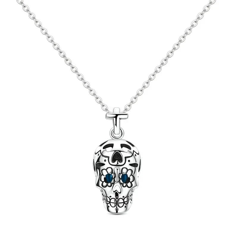 Halloween 925 Sterling Silver Skull Charm Luminous Pumpkin Bat Ghost Coffin Bead Pendant Ring Necklace Bracelet DIY Jewelry Gift