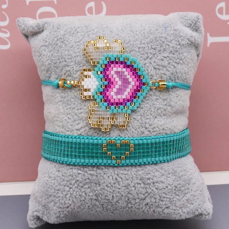 Miyuki beads hand woven Bohemia jewelry atmosphere luxury shiny seed beads adjustable bracelet elegant women's party Gifts