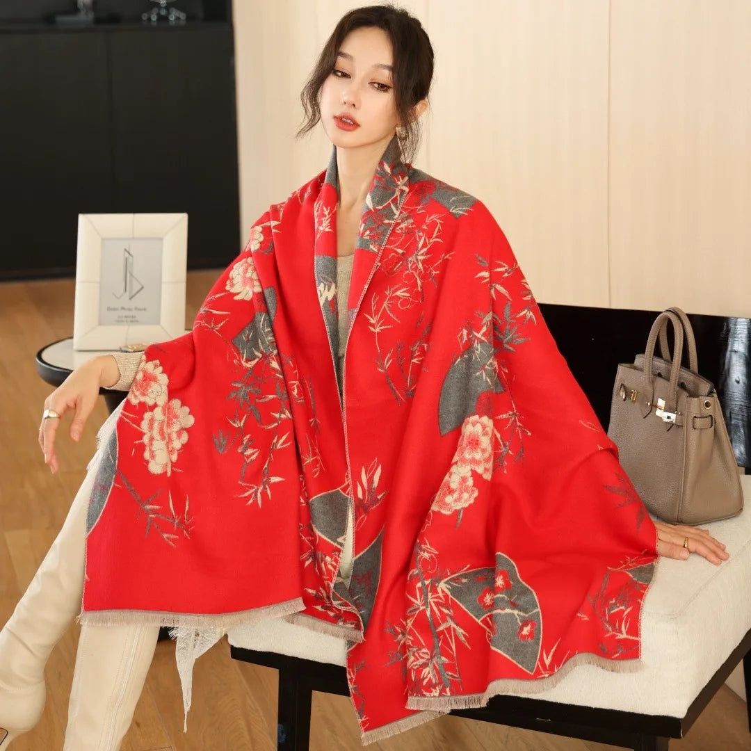 Print Cashmere Scarf Women Thick Warm Winter Blanket Brand Female Luxury Quality Shawl Wrap Bufanda 2025 Poncho Echarpe Pashmina