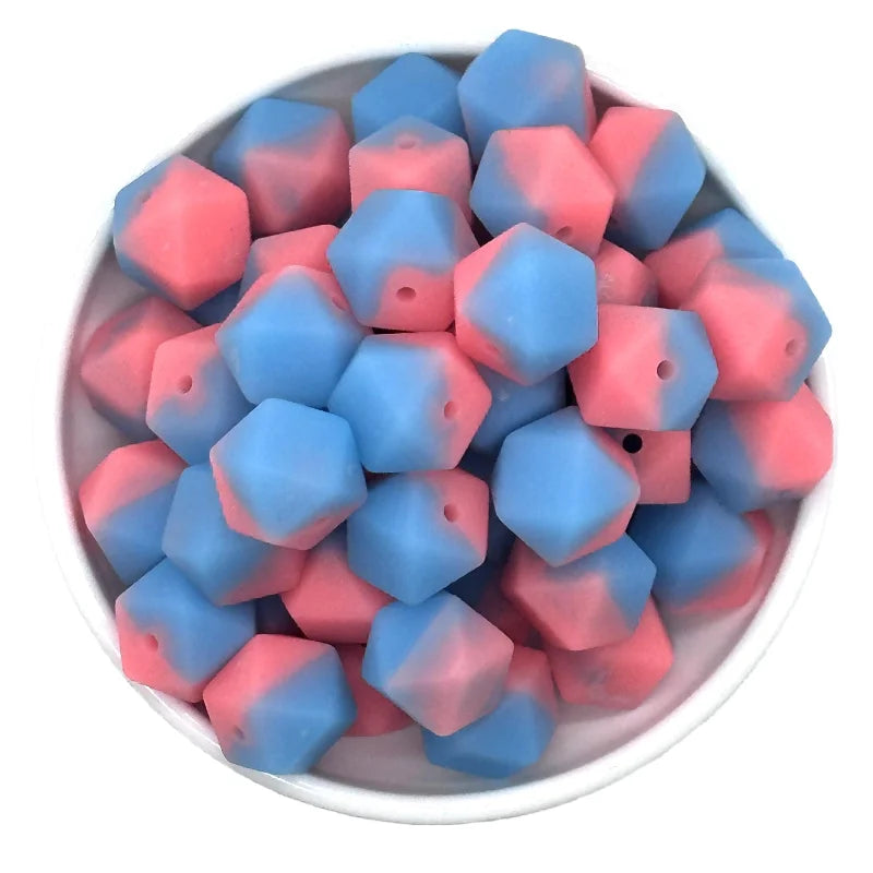 14mm 10/20pcs luminous hexagon silicone beads DIY necklaces Jewelry bracelets bag chains key chains car decoration chains beads