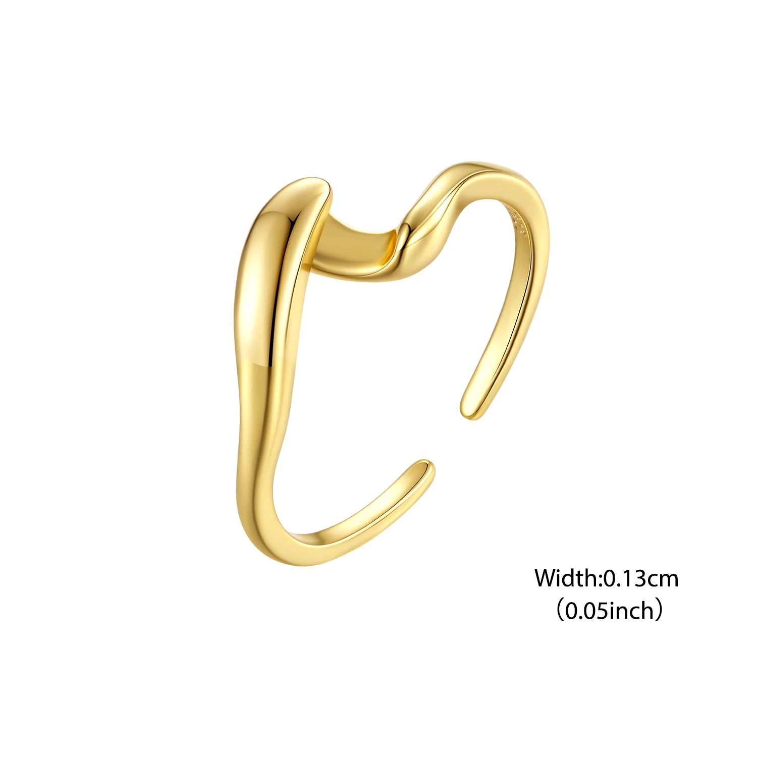 BISAER 925 Sterling Silver Simple Geometry Promise Eternity Ring Adjustable 2-in-1 Couple Band  for Lover Party Fine Jewelry