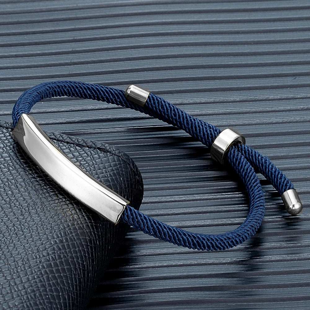 MKENDN Personalized Medical Alert Bracelet Custom Name Engrave Logo Id Phone Bracelets Trendy Emergency Rope Bracelet Gifts