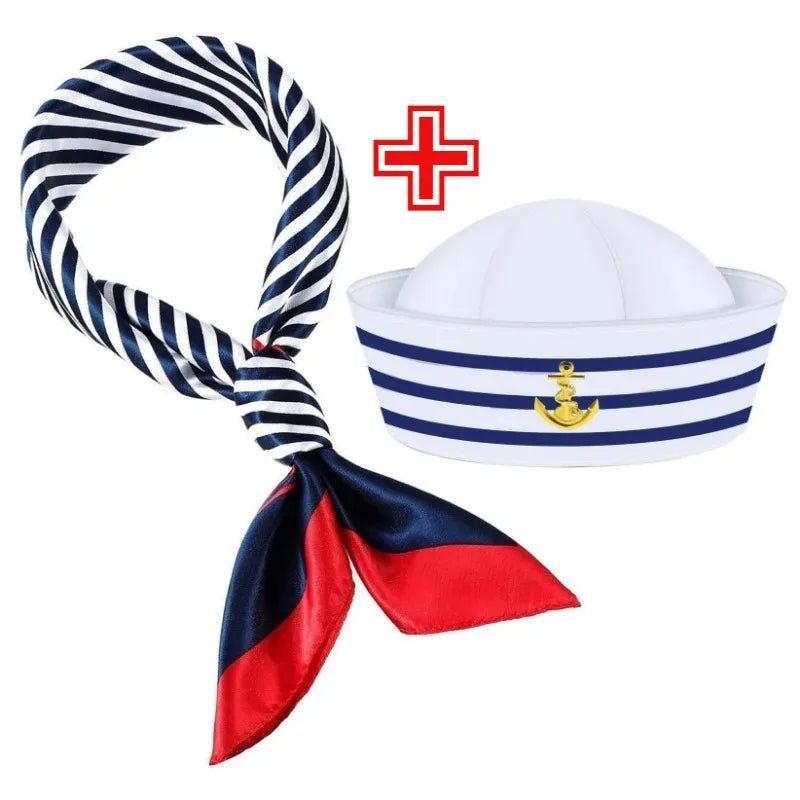 Adult Yacht Military Hats Boat Skipper Ship Sailor Captain Costume Hat Adjustable Cap Navy Marine Admiral For Men Women