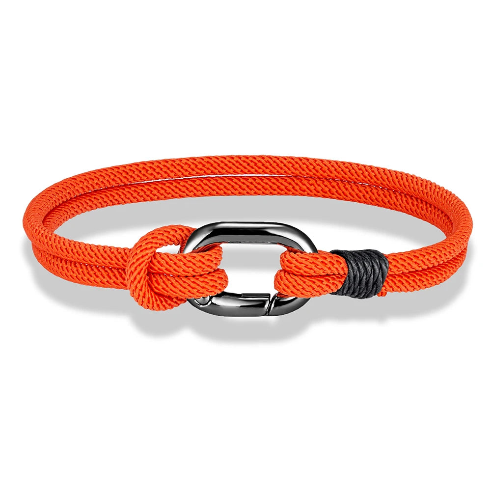 MKENDN Sport Style Handmade Braided 3mm Rope Bracelet Oval spring buckle Bracelet Couple Gift Leisure Accessories Homme Pulseria