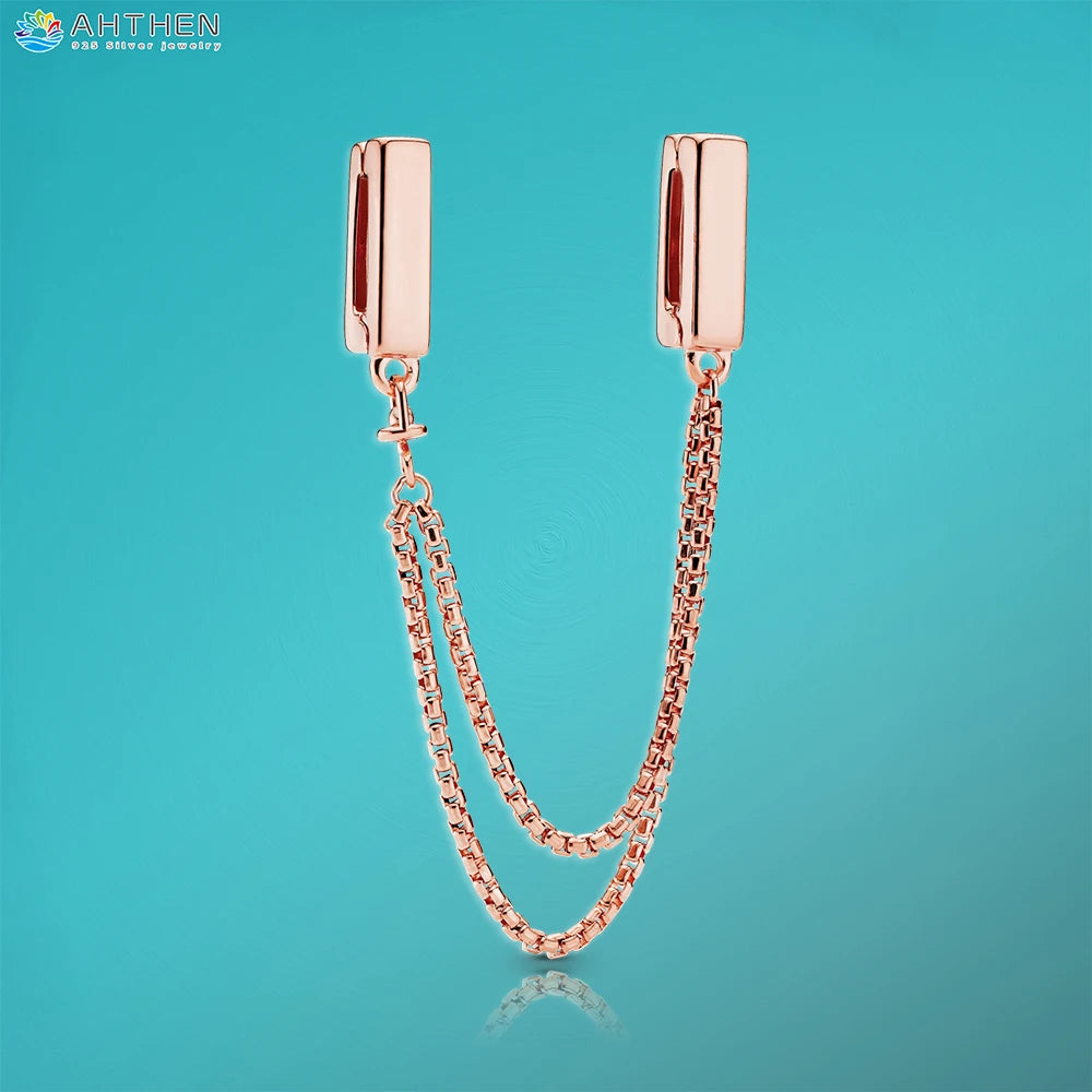 Ahthen 925 Sterling Silver Bead Silver Star Timeless Sparkle Heart Dangle Clip Charms fit Snake Chain Reflexions Bracelets