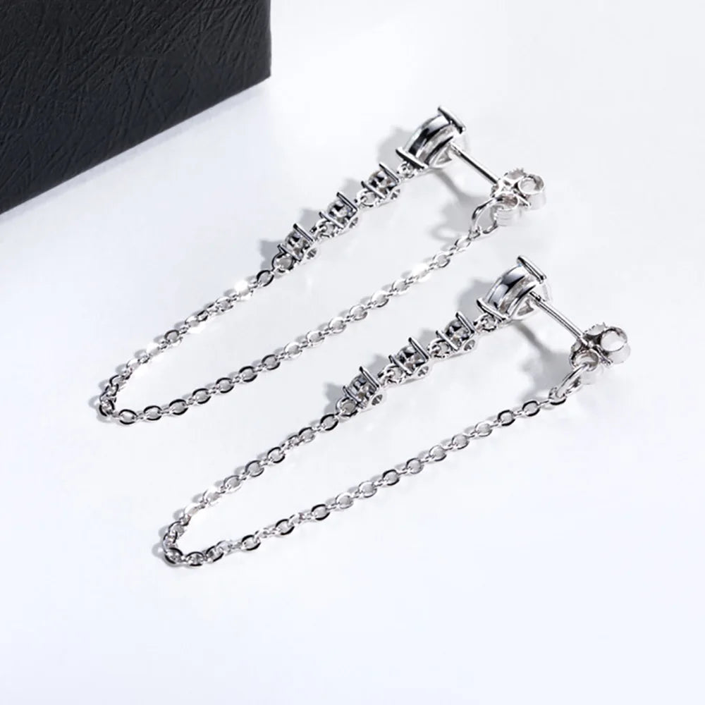 Serenity 1.36ct Pear Cut Moissanite Earrings for Women Gift 100% S925 Sterling Silver Water Drop Tassel Earrings Plated 18K GRA - Madeinsea©